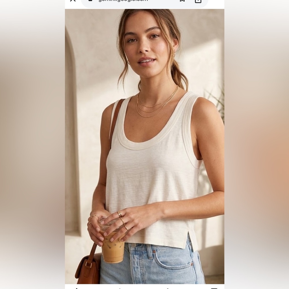 Madewell Cream Scoop Neck Tank Top